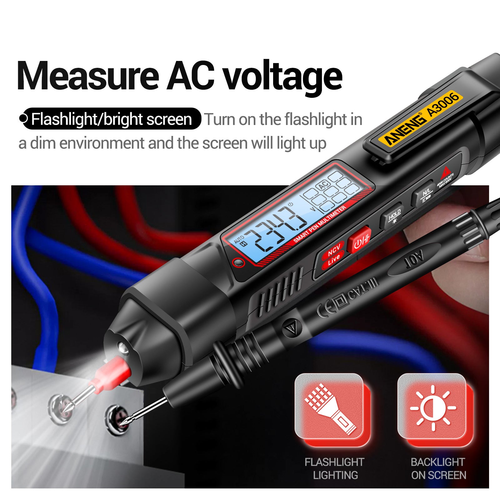ANENG A3006 4000 Counts Digital Multimeter AC / DC Voltage Tester Electrician Tool, High-end Version ANENG A3006 4000 Counts Digital Multimeter AC / DC Voltage Tester Electrician Tool, High-end Version